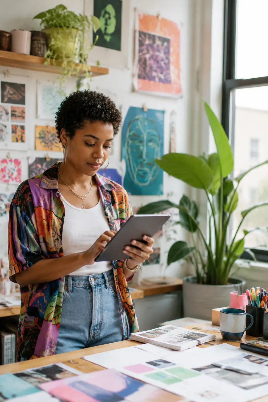 Small-business owner planning a customer campaign